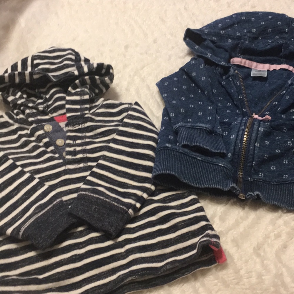 Set of Two carters Baby Girl Hoodies Size 9 Months
